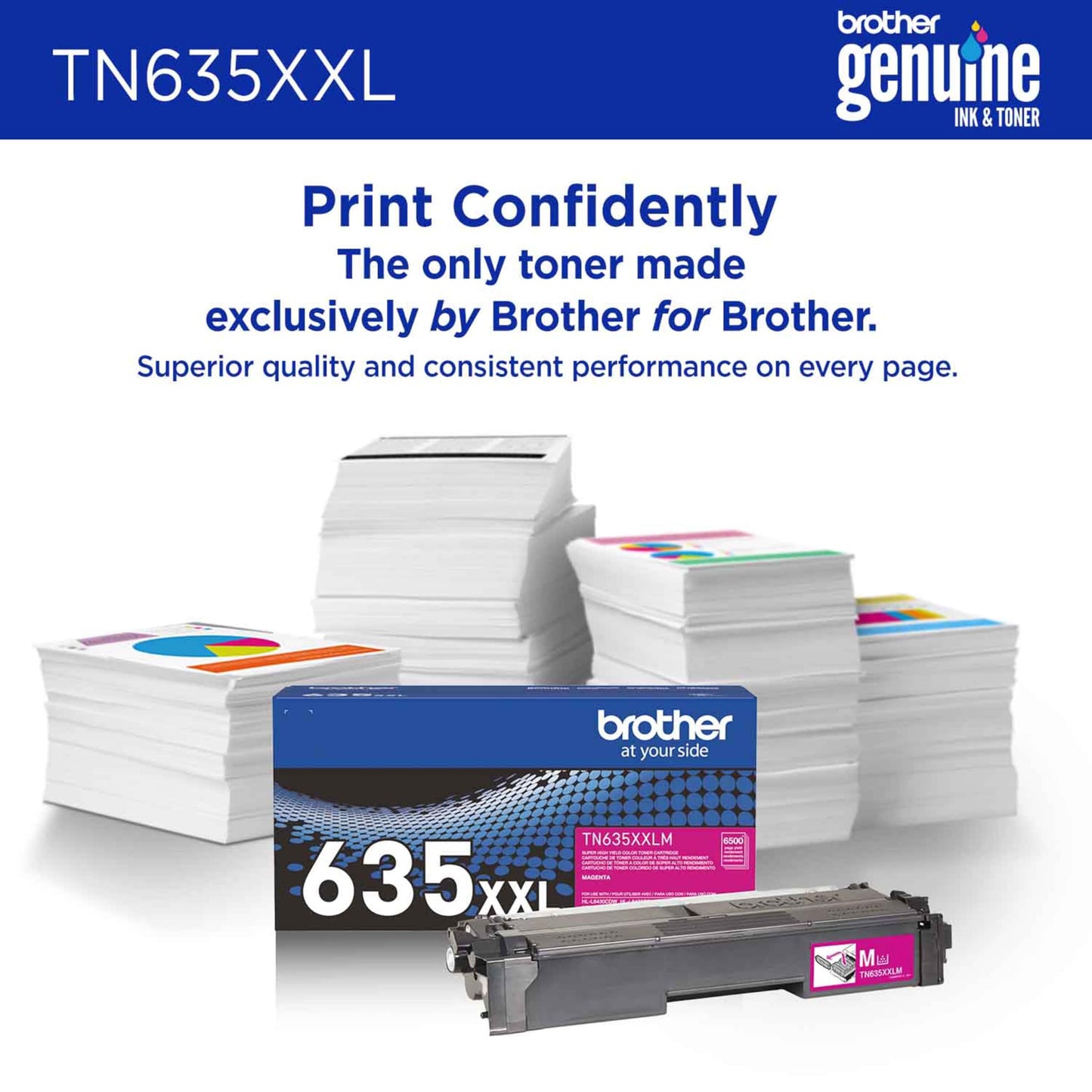 Brother Genuine TN635XXLM Super High Yield Magenta Toner Cartridge, 1 Pack