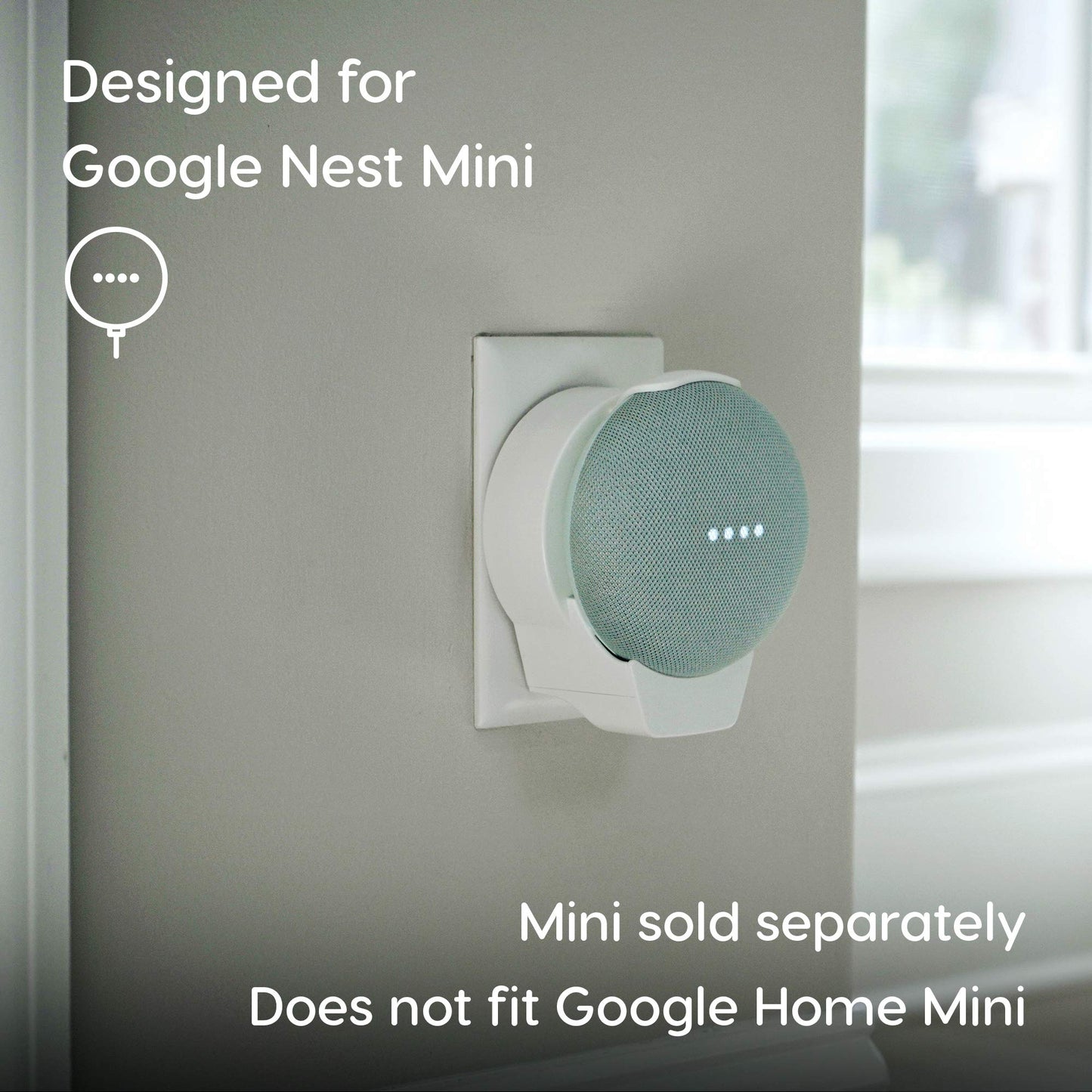 doqxD Outlet Wall Mount for New Google Nest Mini 2nd Generation: Essentials Made for Google Nest Mini 2nd Generation - Fits Horizontal and Vertical