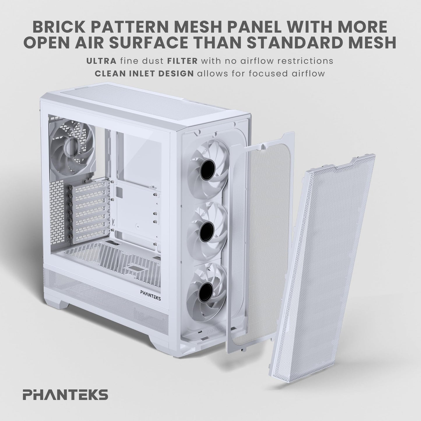 Phanteks Eclipse G400A ATX Mid-Tower Computer Case, PC Case with Tempered Glass Side Panel, RGB Gaming Chassis, 4 x 140mm Fans Pre-Installed (White)