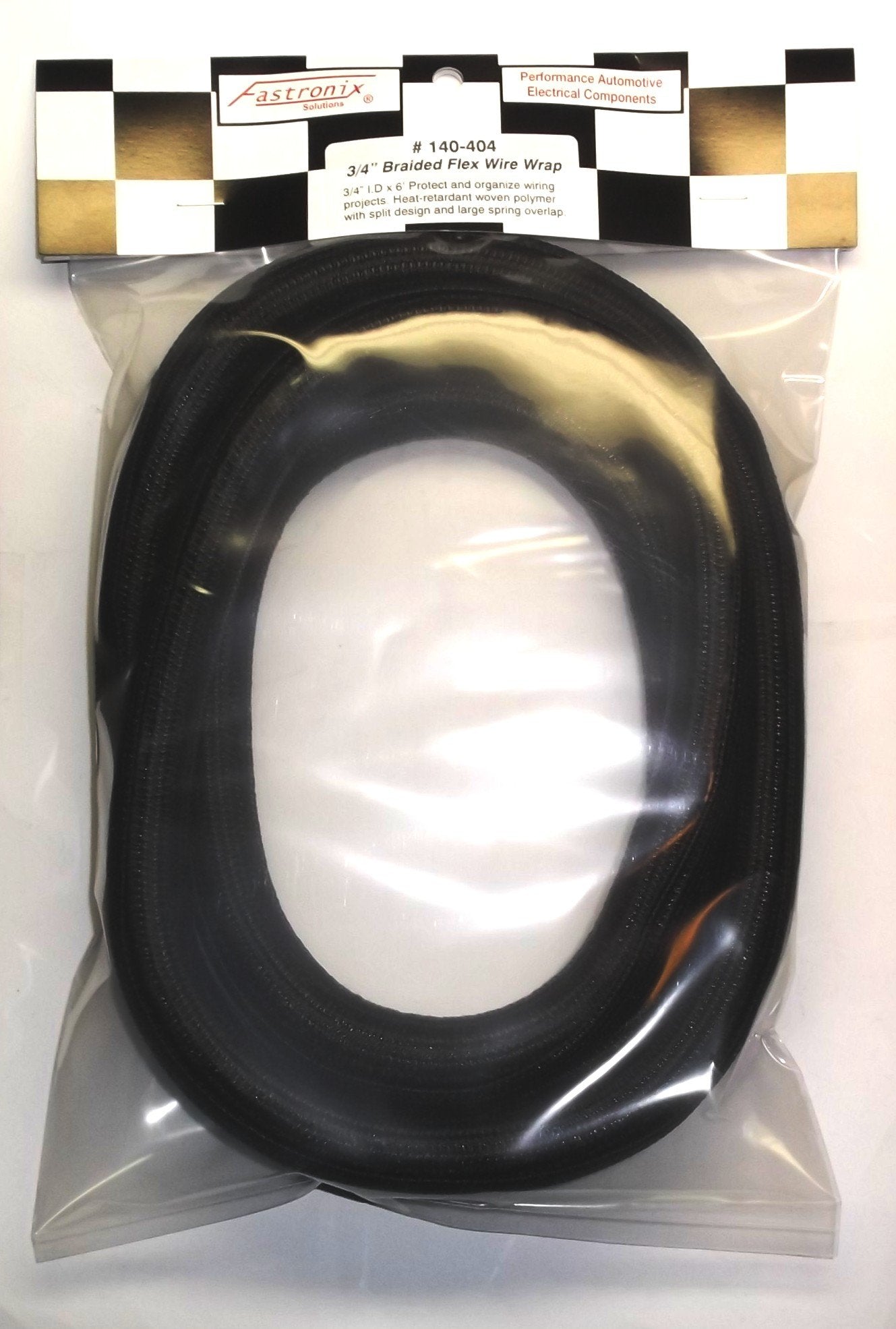 Fastronix Black Flex Braid Wire Wrap (3/4" X 6')