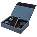 Miter Carrying case for DAP + Earphone, Handmade Italy PU Leather Hard Standing case for 6 IEM Earphones or 3 Digital Audio Players Storage Carry