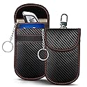 AtfArt 2 Pack Faraday Signal Lsolating Pouch with Hook Securing Keyring Signal Suppression Pouch for Car Keys Anti-Theft Keyless Entry Faraday Bag