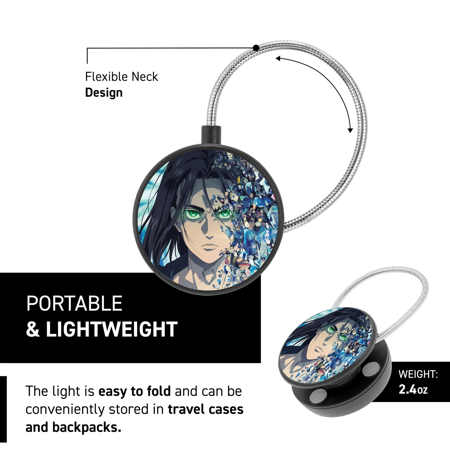 WITHit Clip On Book Light - Dimmable LED Reading Light for Books and eBooks, Reduced Glare, Portable, Cute Bookmark Light for Kids & Adults, Batteries