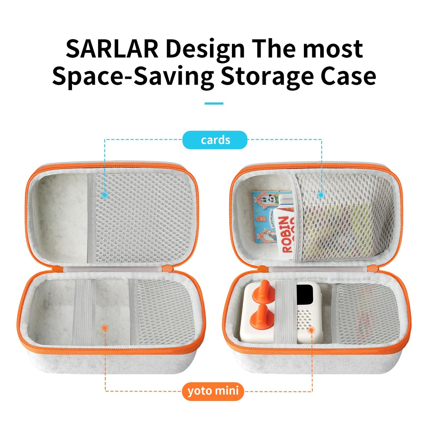 Travel Case for Yoto Mini (2024 Edition), Hard Carrying Case with Odor-Free Felt Fabric for Children, Accessories kids Audio Music player, Up To 40