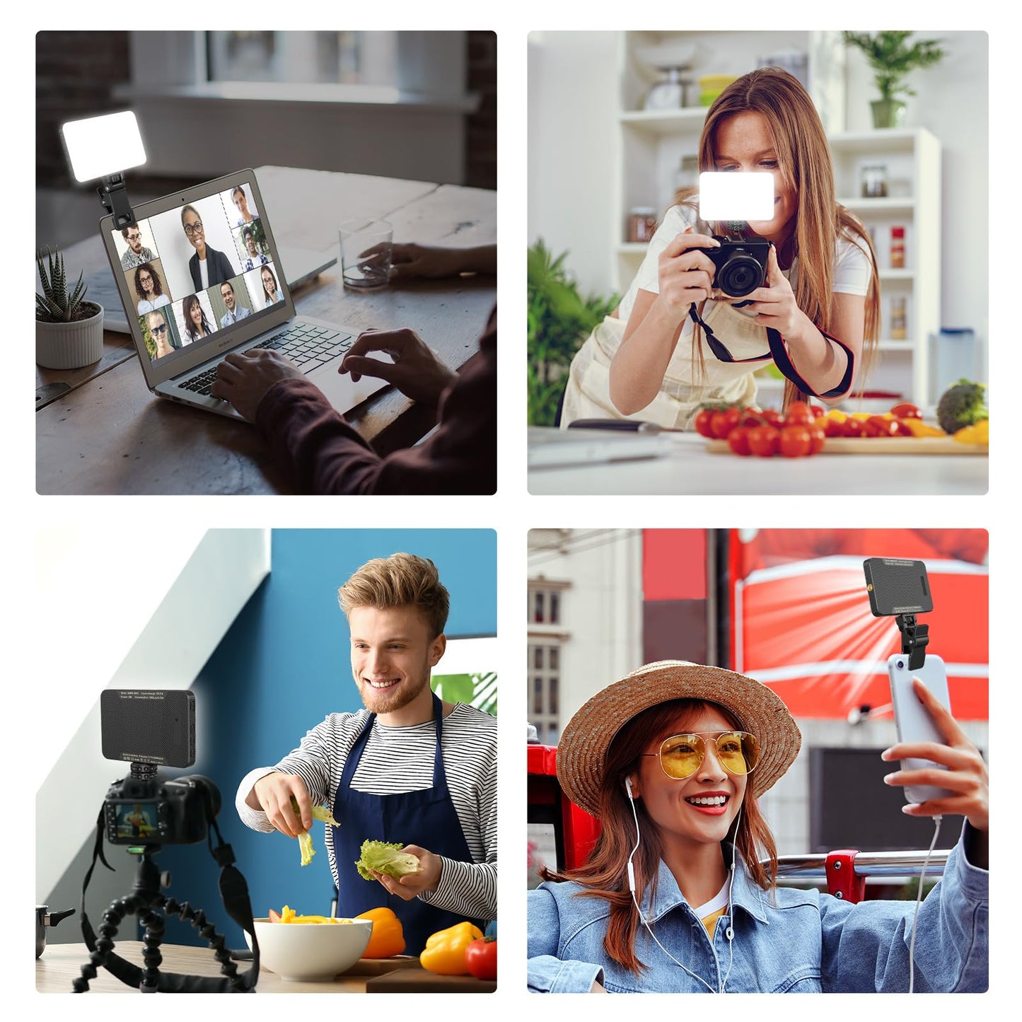 King Ma Portable Selfie Phone Light, 3 Modes LED Clip on Light Rechargeable Video Light for Phone Pictures, TikTok Vlog, Computer Laptop Video