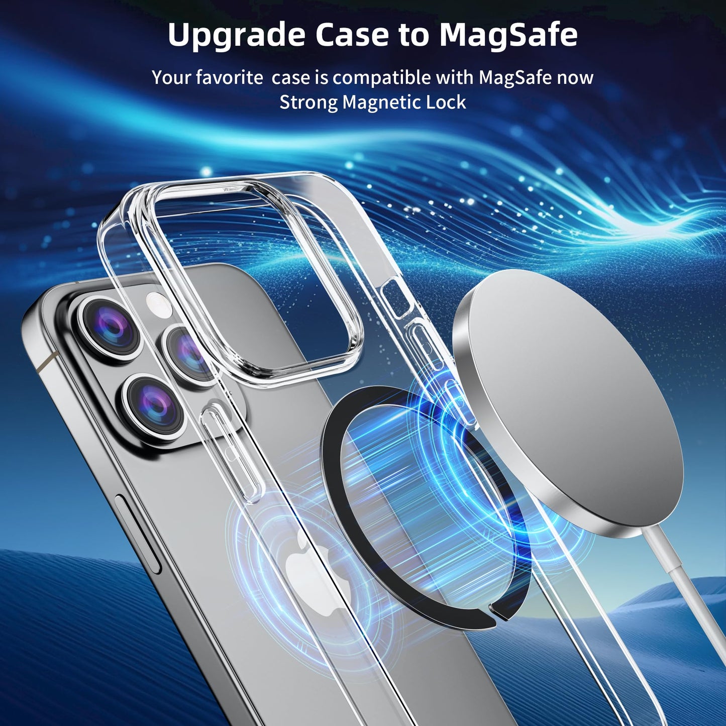 CheukKee Magnetic Adapter Ring for MagSafe,Mag-Safe Circle Sticker for Phone Case Compatible with Wireless Charging for iPhone Android,3 Pack