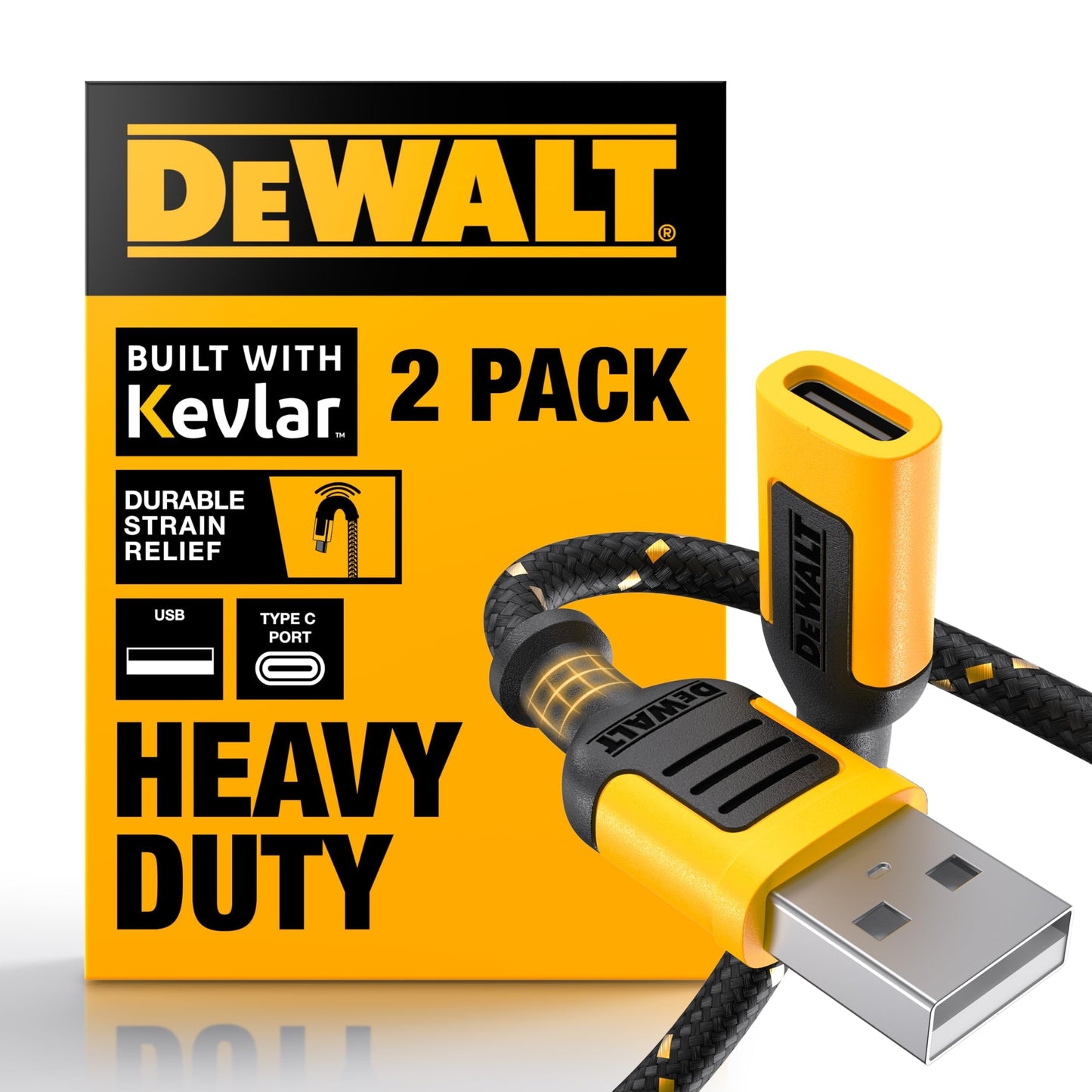 DEWALT USB C to USB Adapter 2Pack, USBC Female to A Male OTG Charger Type C Converter for Apple Watch Ultra 7 8 9, iPhone 15 14 13 Plus Pro Max…