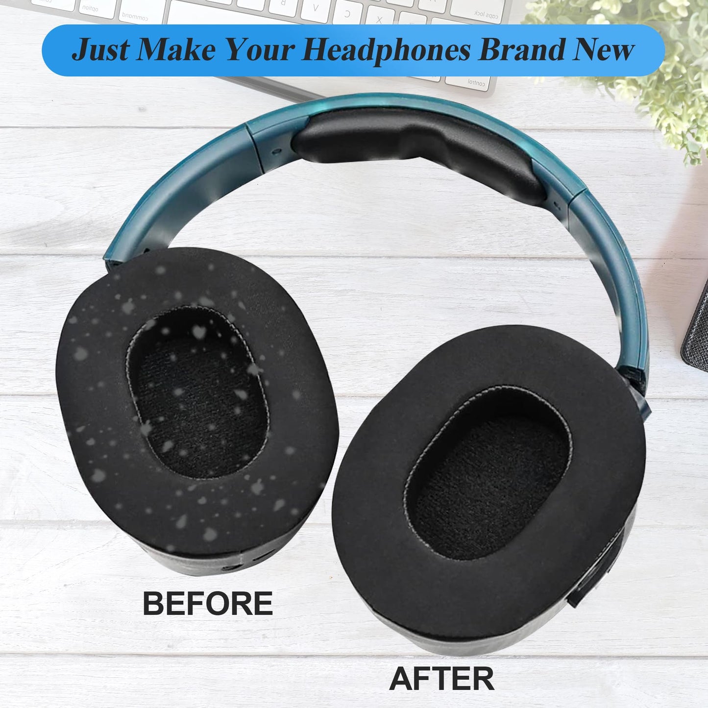 Replacement Earpads for Skullcandy Crusher evo - Replacement Pads for Crusher ANC/Hesh 3 Headphones (Cooling Gel Black)