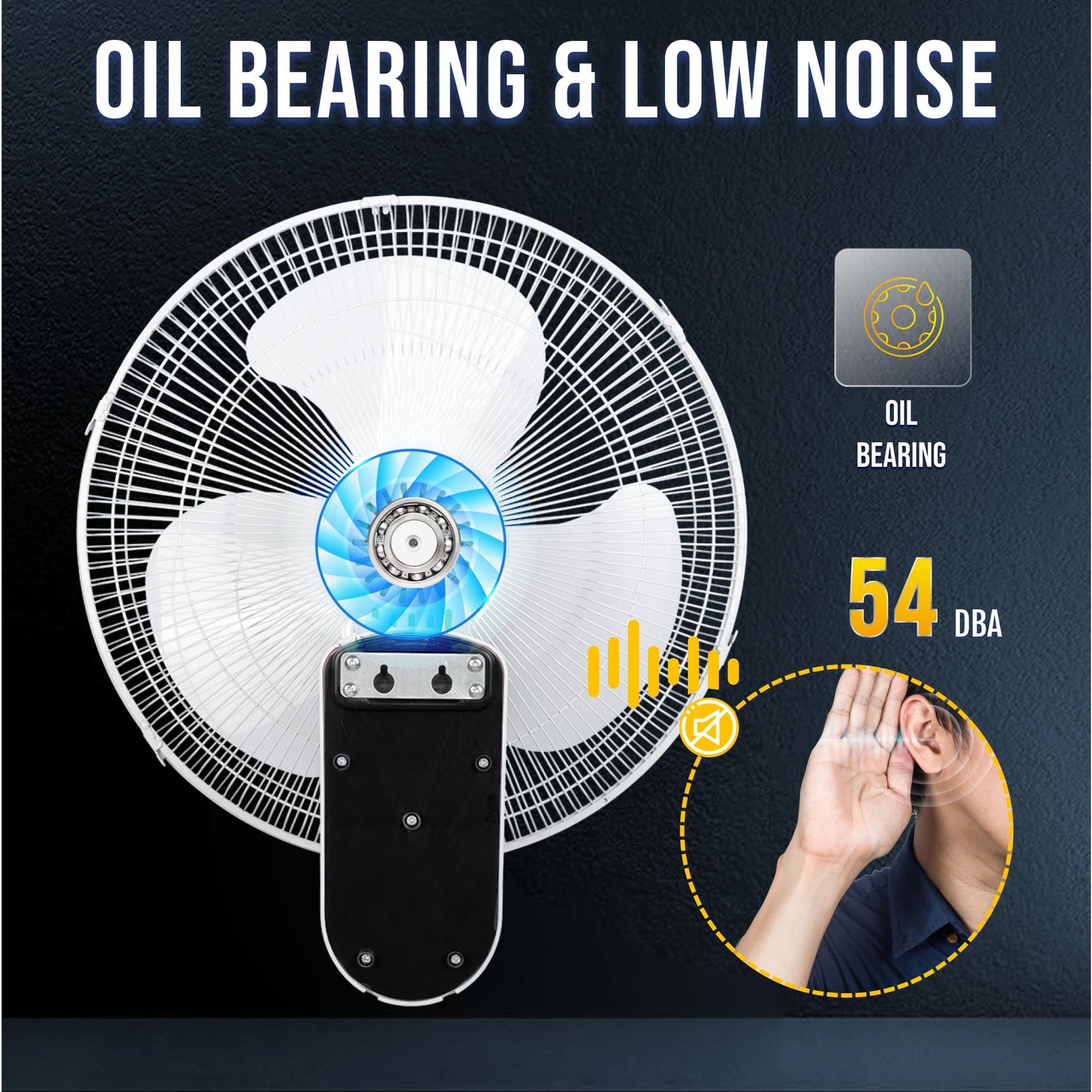 Tornado 2 Pack 16" 3-Speed Oscillating Wall Mount Fan with Remote Control, Timer and Adjustable Tilt, Ideal for Home, Bedroom & Office, UL Safety