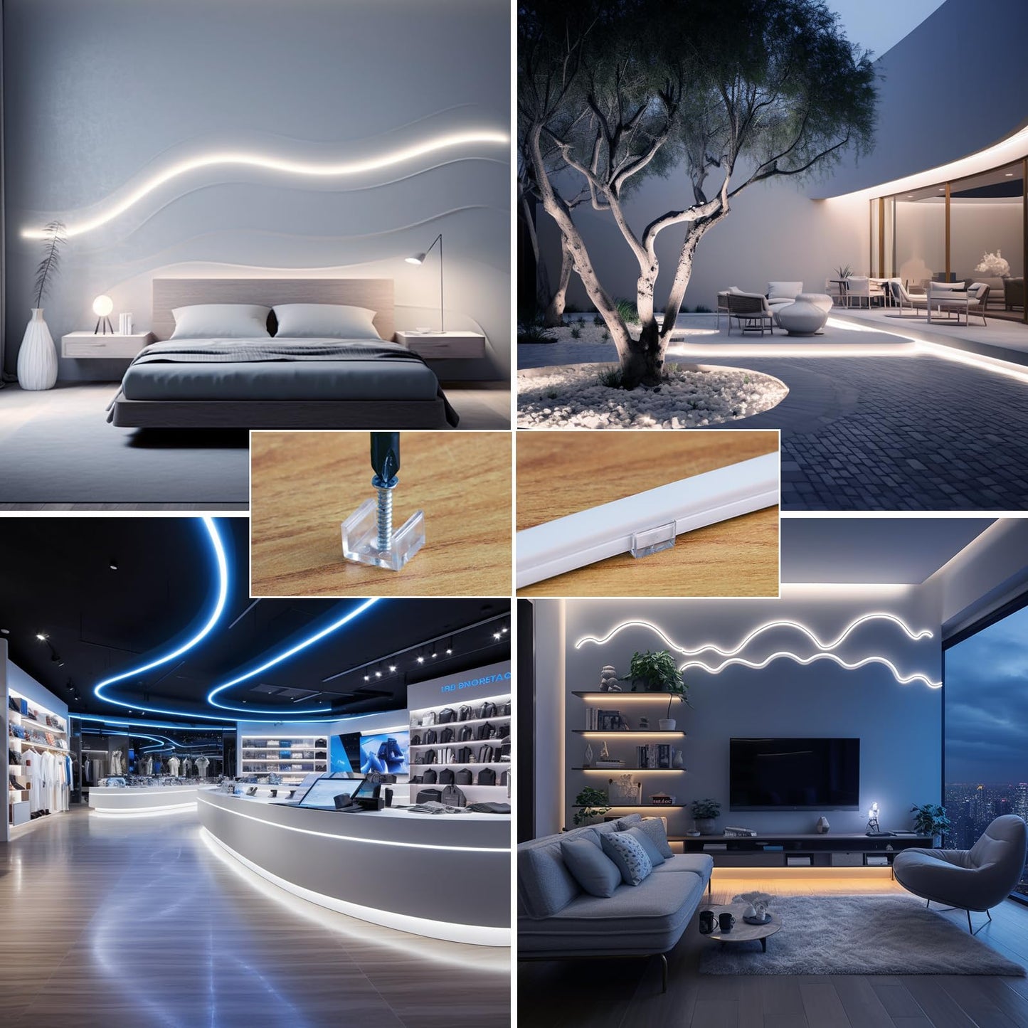 BENLUN 24V LED Neon Strip Lights 49.2FT, 6000K Cool White Led Rope Light Outdoor IP67 Waterproof 10W/M Flexible Cuttable for Bedroom Living Room