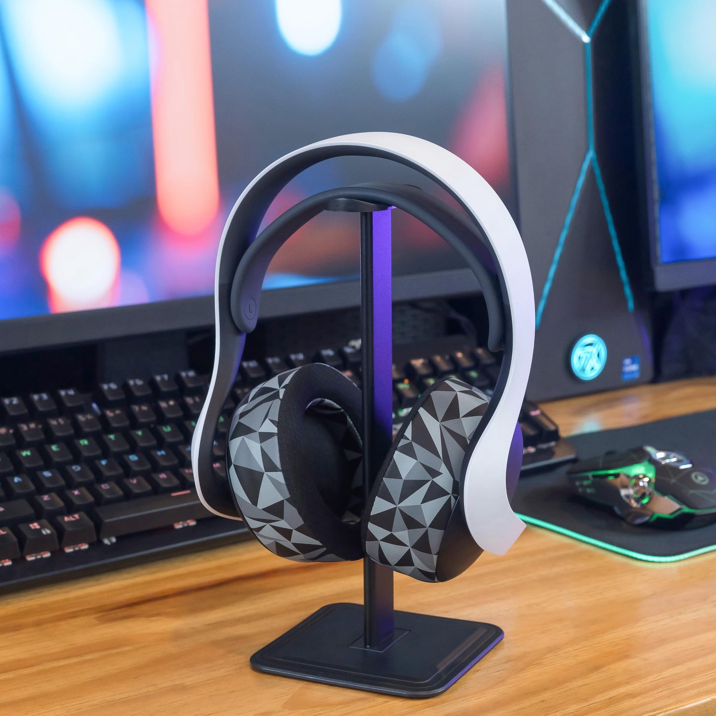WC Freeze Pulse Elite - Cooling Gel Earpads Compatible with PS5 Pulse Elite, Made by Wicked Cushions | Thicker Cushion & Wider Opening | Geo Grey