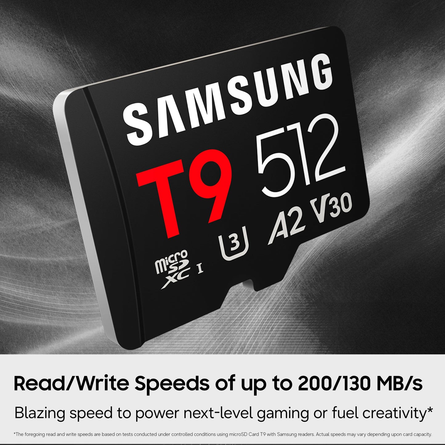 Samsung microSDXC T9 256GB, Read/Write Speeds Up to 200/130 MB/s, Made for Avid Gamers & Professional Creators (MB-MH256T/AM)