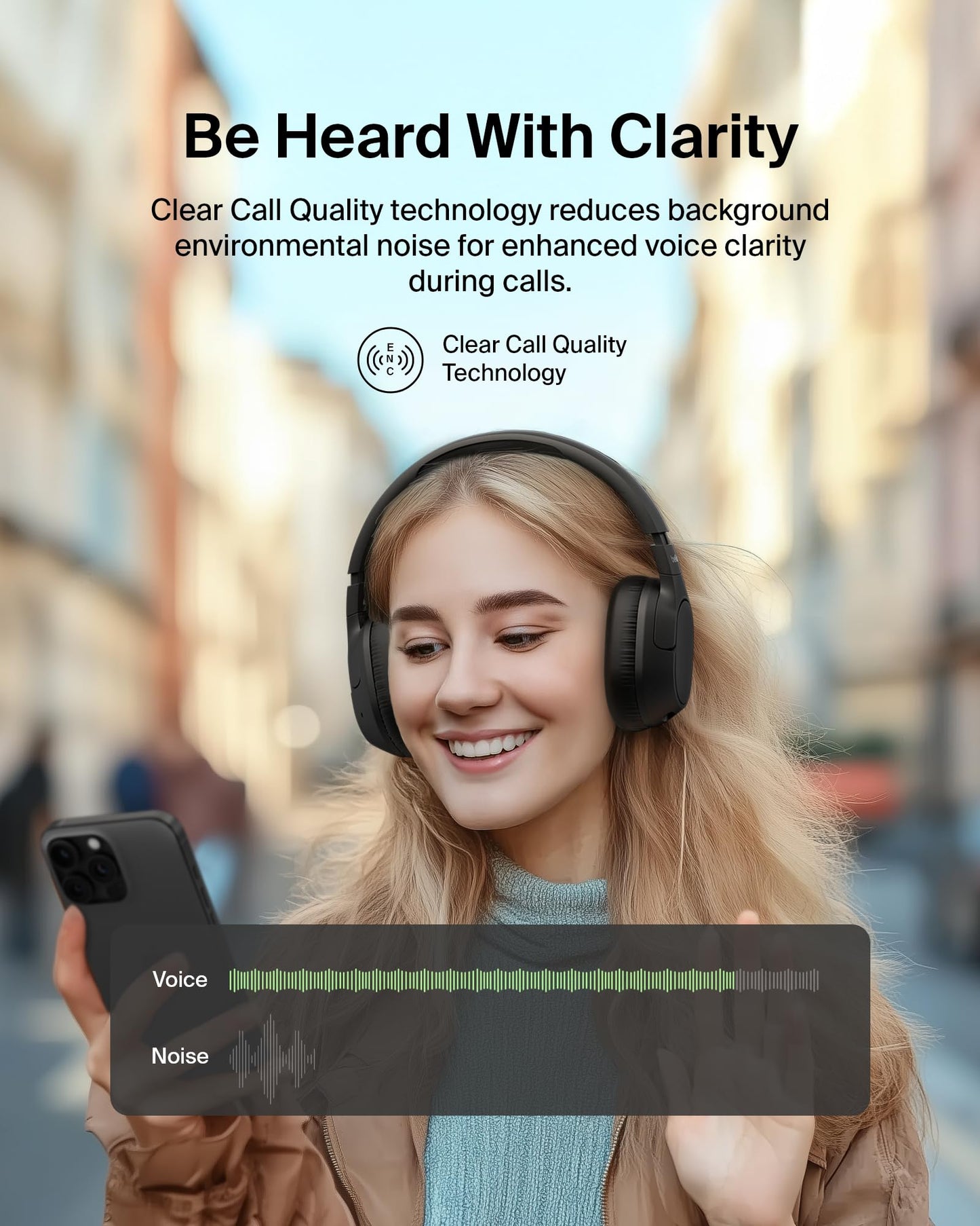 Belkin SoundForm Isolate Bluetooth Over-Ear Headphones - Hybrid Active Noise Cancelling Headphones - Wireless w/ 60H Playtime, Fast Charging…