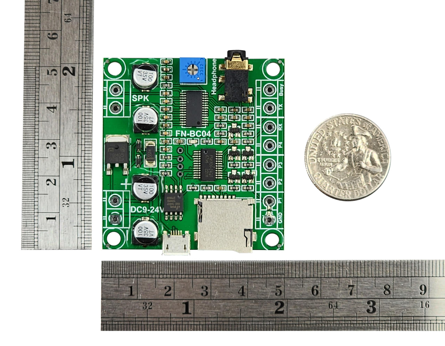 4 Buttons Triggered MP3 Player Board with 15W Amplifier and Solder Pads