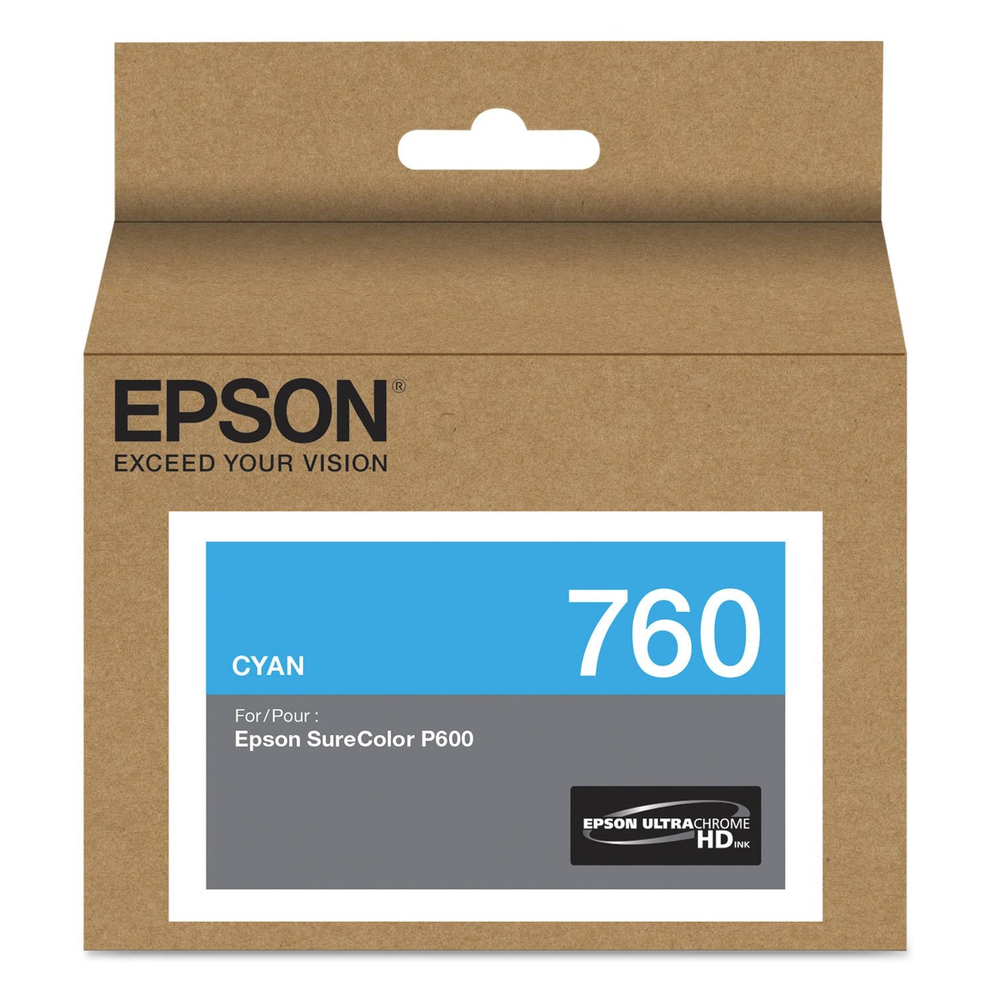 Epson T760220 UltraChrome HD Cyan Standard Capacity Cartridge Ink