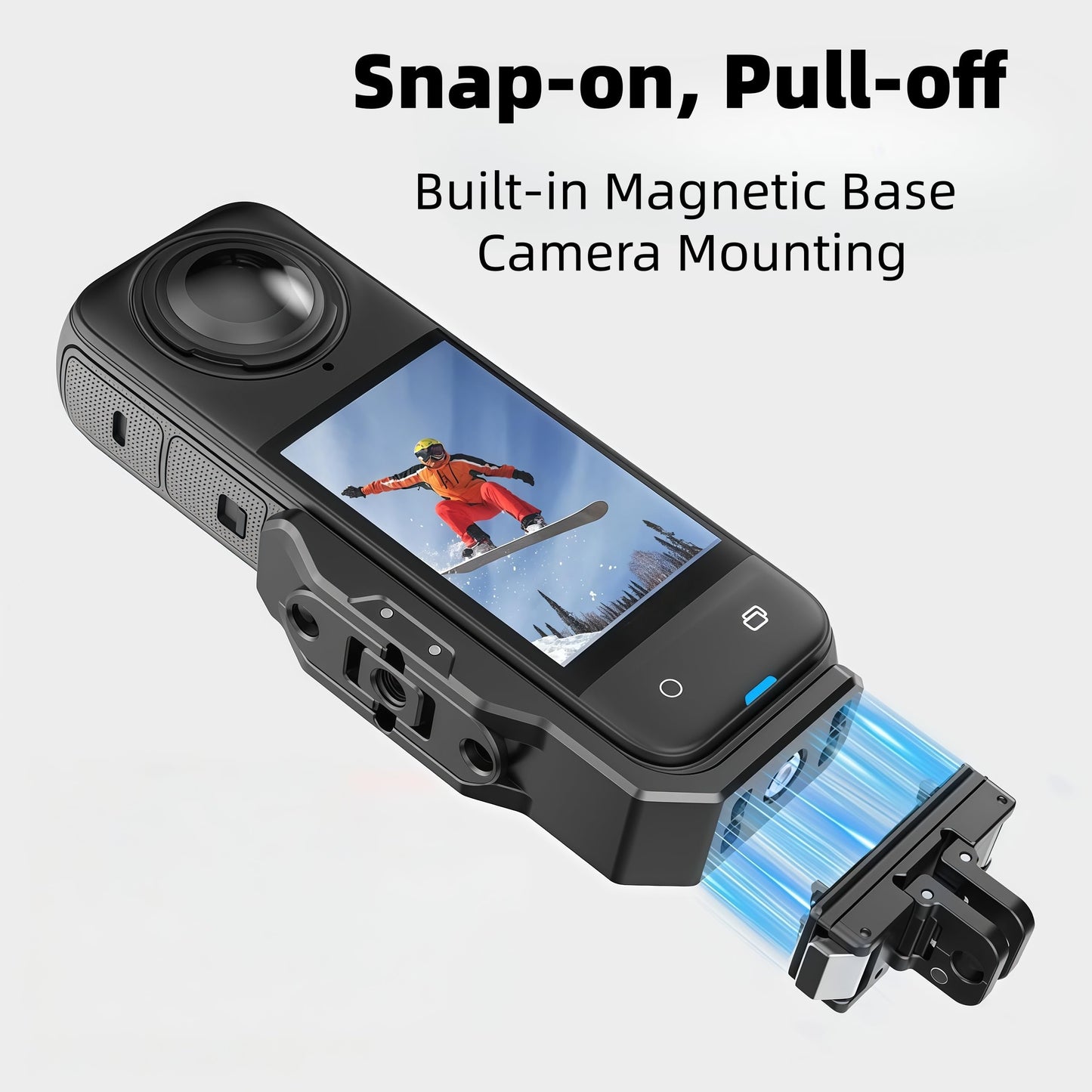 ROZOER Vertical to Horizontal Mount for Insta360 X5 X4 X3 - Magnetic Quick-Release Adapter, Comes with Adapter for GoPro and 1/4"-20 Threaded Holes