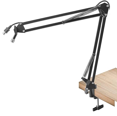Sound Around Soul Inscriptions Press USB Suspension Boom Microphone Stand-Adjustable Compact USB Microphone Arm Stand,Durable Steel for Radio