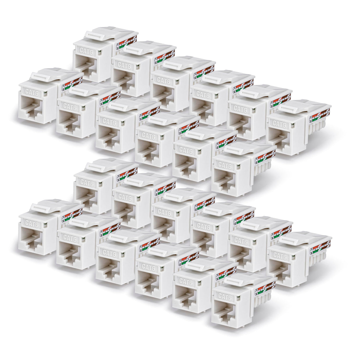 StarTech Cat6 Keystone Jack 24-Pack, UTP, 90 110 Punch Down, White