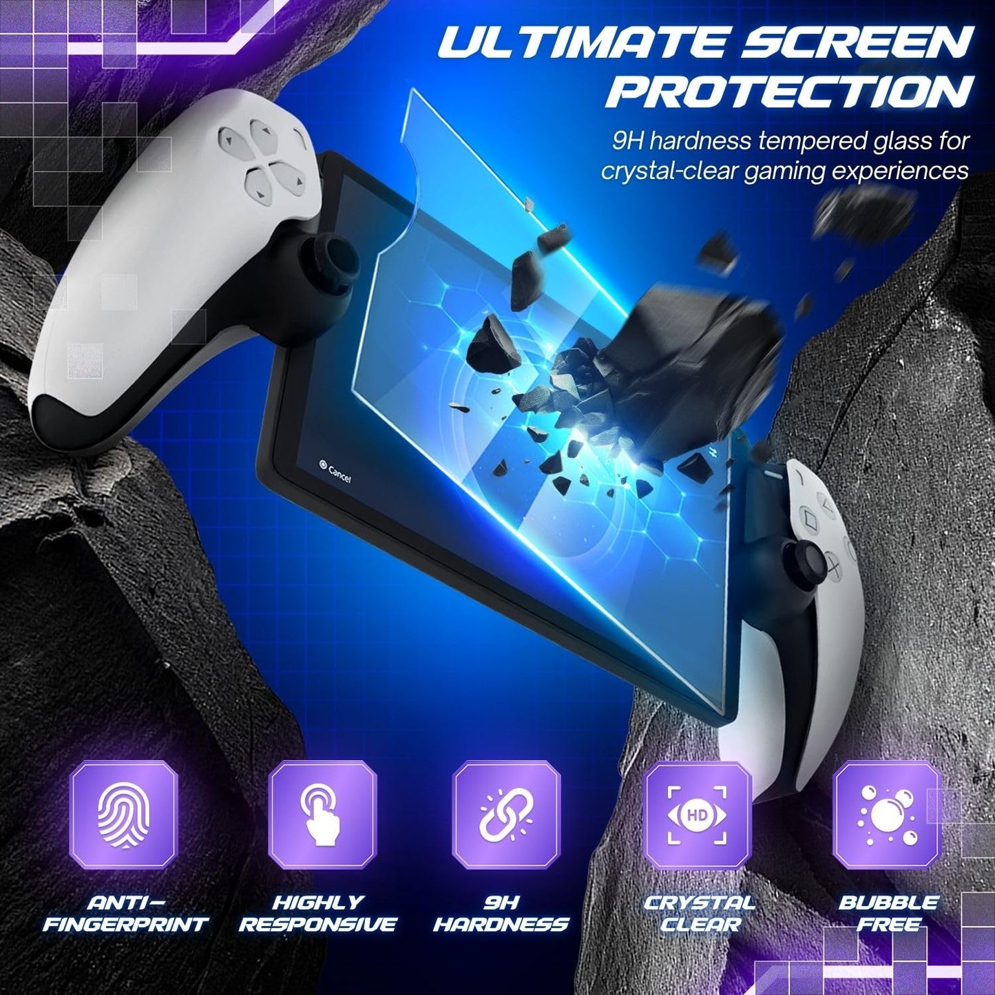 TNP 3 in 1 Carrying Case for PlayStation Portal - Portable Handheld Travel Bag for PS Portal with Silicone Protective Cover & 2 Pack Screen Protector