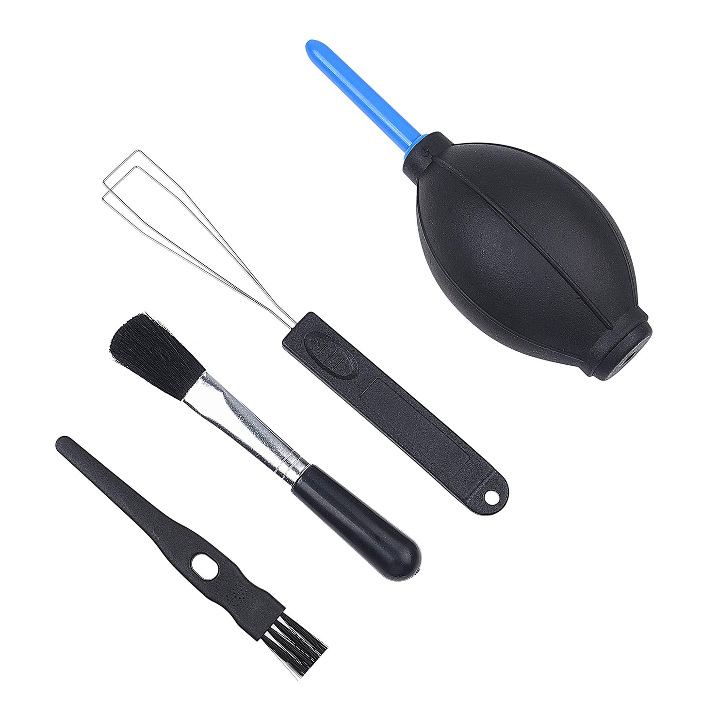Keyboard Cleaning Kit - 1x Mini Brush, 1x Cleaning Brush, 1x Keyboard Cap Remover, 1x Air Blower and 1x Cleaning Cloth - Also for Laptops, Camera