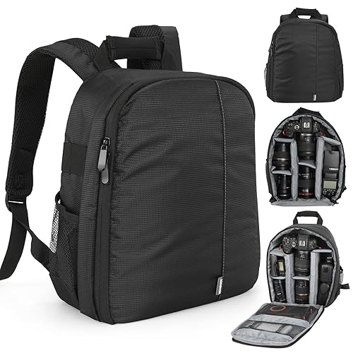 Heliora Camera Backpack Bag Small- Waterproof Professional DSLR Camera Bag Photography Backpack with Customizable Interior, for Canon Nikon Sony