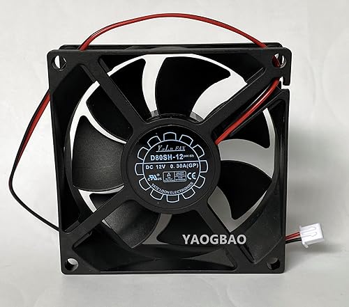D80SH-12 DC12V 0.30A 8CM 8025 Cooling Fan for YAOGBAO D80SH-12 (GP) 2-Wire Power Supply Chassis Cooling Fan