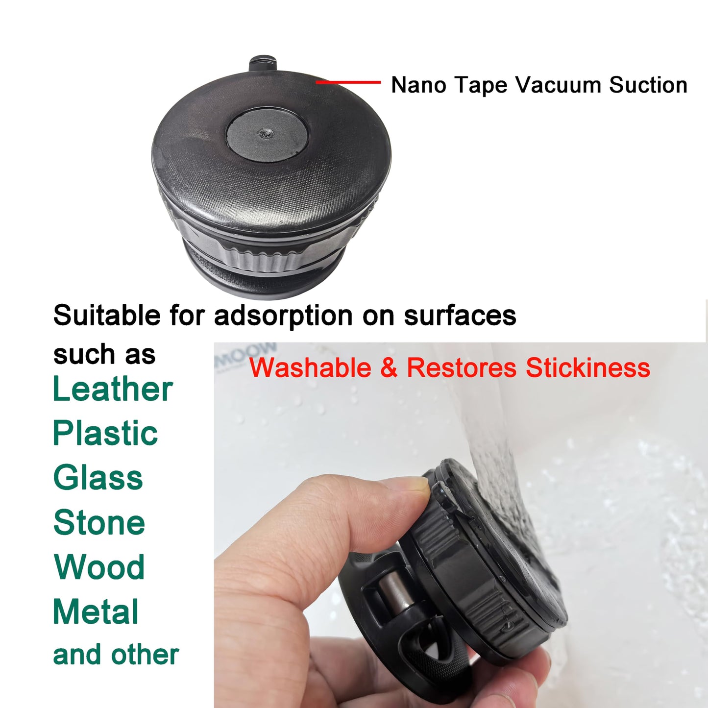 RIAYVIL Car Phone Holder Mount with Nano Gel Vacuum Magnetic Suction,Magsafe Car Holder, Phone Mount for Car/Home/Workplace, Compatible for Phones