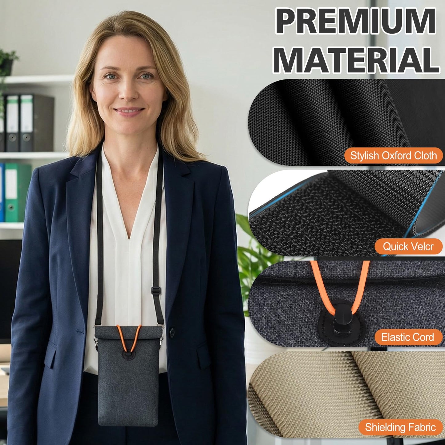 Faraday Bags for Phones 2 Pack, Signal Blocking Bag, Go Dark Bag, RFID Blocking Pouch for Cell Phone, Car Key Fob, Credit Cards (Dark Gray)