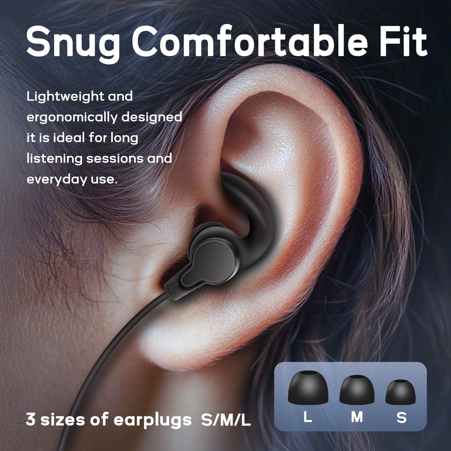 YFFSHLCS Bluetooth 5.4 Wireless in-Ear Headphones, Black, 40H Playtime, IPX7 Waterproof, aptX Lossless Audio, 33ft Range, Fast Charging, Noise…