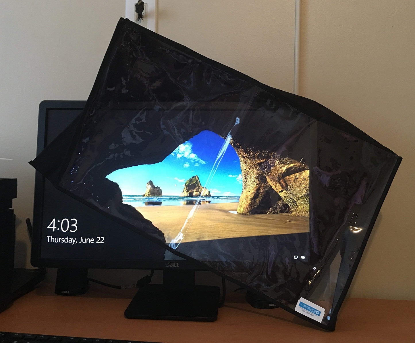 Comp Bind Technology Dust Cover for Dell OptiPlex 7780 All-in-One Desktop 27'' Monitor, Front Clear Transparent, Black Nylon Anti-Static Dust Cover