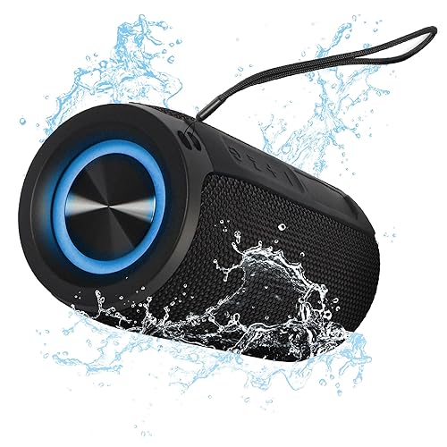 Vital Tech Mega Magnaboom Small Bluetooth Speaker | Portable 5.0 Bluetooth Waterproof Speaker | Wireless, LED Lights, Enhanced Bass, Indoor/Outdoor