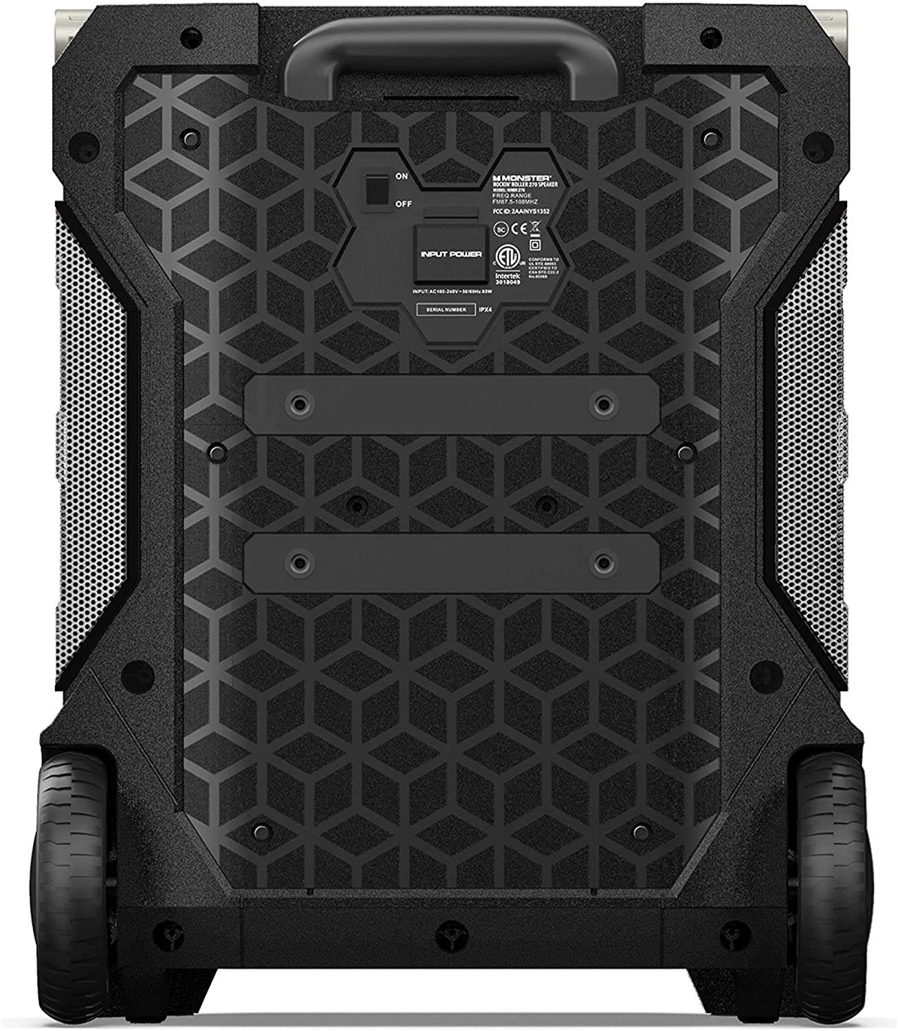 Monster Rockin' Roller 270 Portable Indoor/Outdoor Wireless Speaker, 200 Watts, Up to 100 Hours Playtime, IPX4 Water Resistant, Qi Charger, Connect
