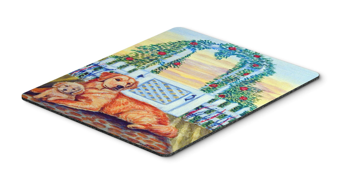 Caroline's Treasures 7148MP Golden Retriever and Puppy at The Fence Mouse Pad, Hot Pad or Trivet for Home Office Gaming Working Computers Laptop Mouse