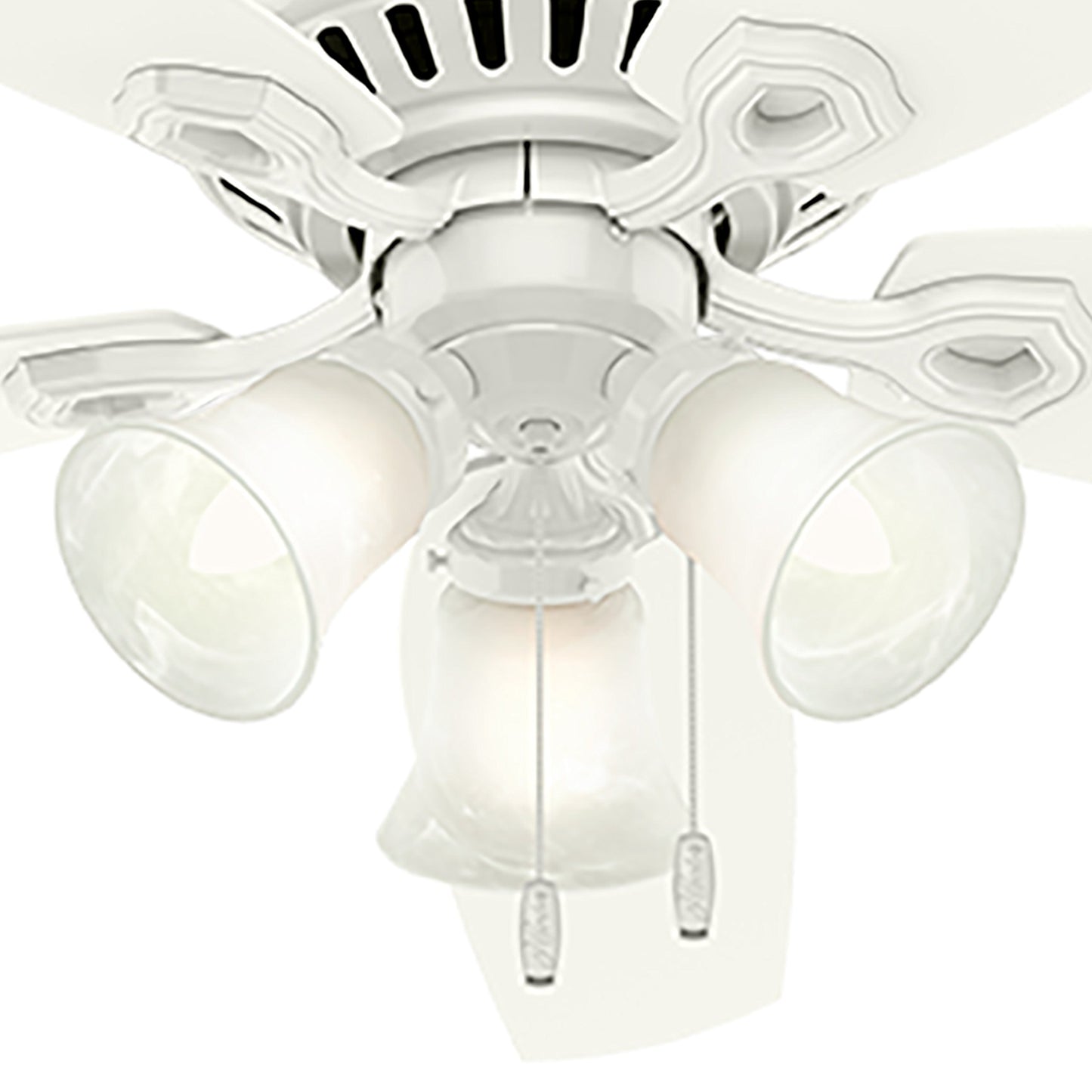 Hunter Fan 52 inch Low Profile Ceiling Fan in Snow White with 3 Light, 5 Blade (Renewed)