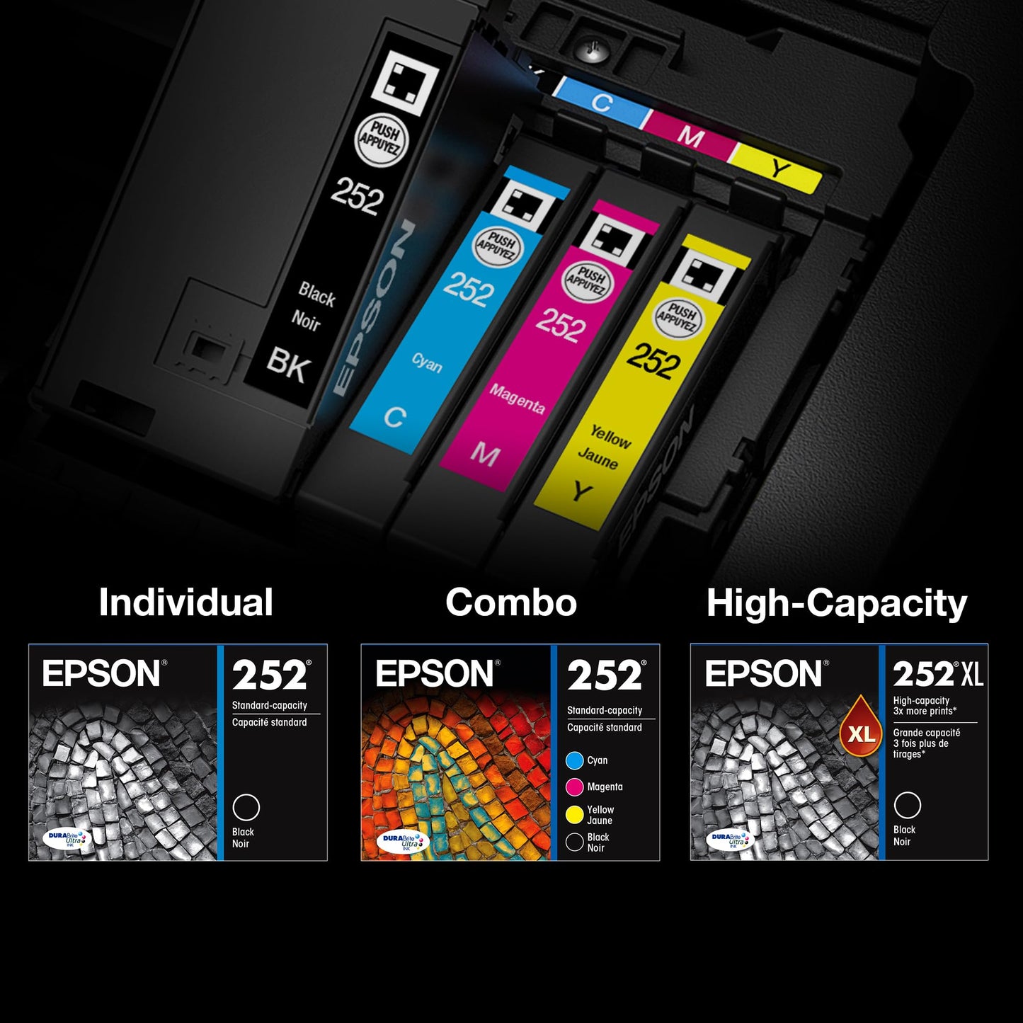 EPSON 252 DURABrite Ultra Ink Standard Capacity Magenta Cartridge (T252320) Works with WorkForce WF-3620, 3640, 7110, 7610, 7620, 7710, 7720, 7210