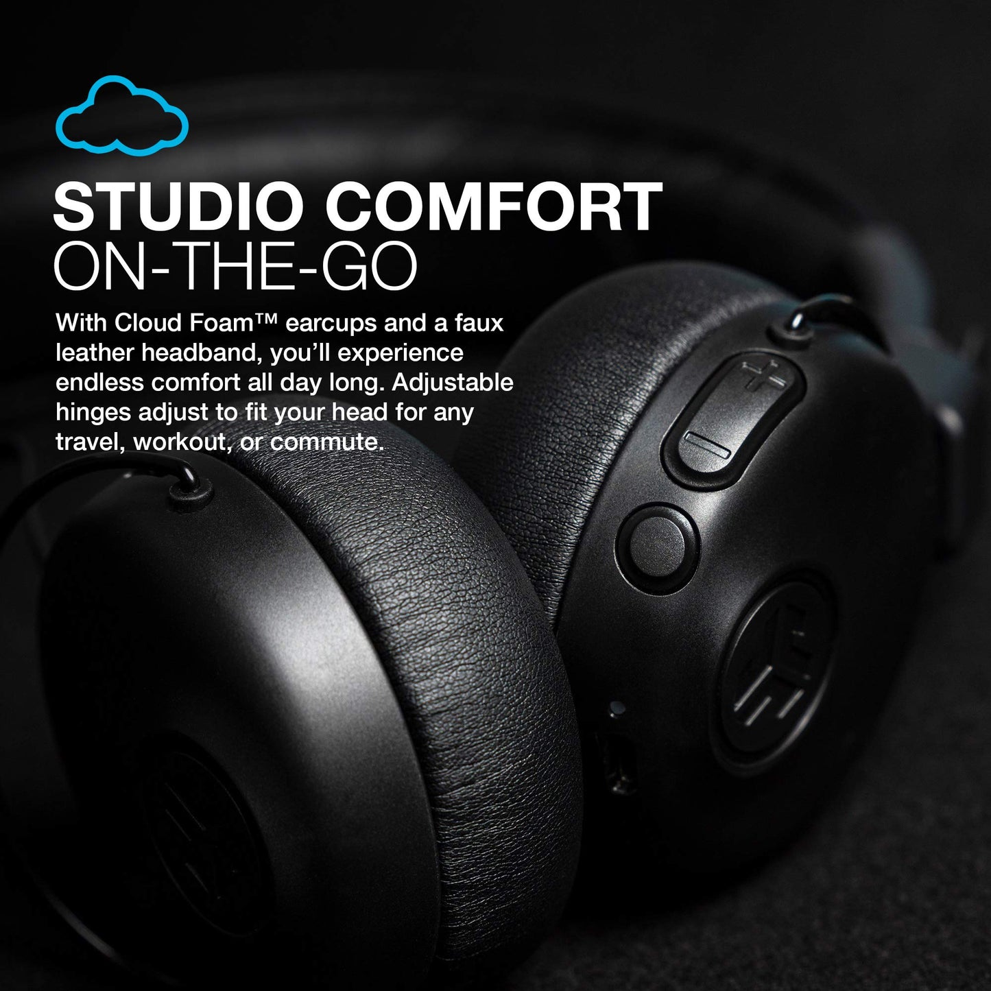 JLab Studio ANC On-Ear Wireless Headphones, Black, 34+ Hour Bluetooth 5 Playtime, 28+ Hour with Active Noise Cancellation, EQ3 Custom Sound…