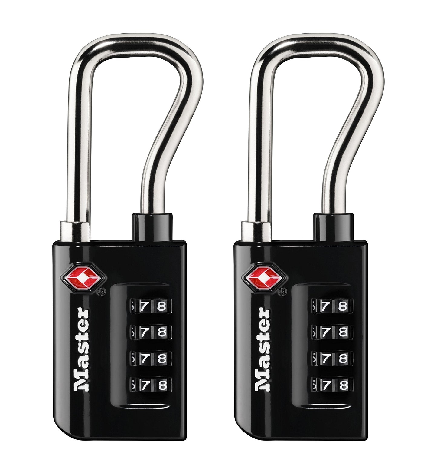 Master Lock TSA Approved Luggage Locks 2 Pack – Set Your Own Combination Travel Padlocks for Suitcases, Backpacks & Bags (4696T, Black)