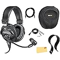 Audio-Technica BPHS1 Broadcast Stereo Headset - Black Bundle with Case, Stand, XLR Cable, and Austin Bazaar Polishing Cloth