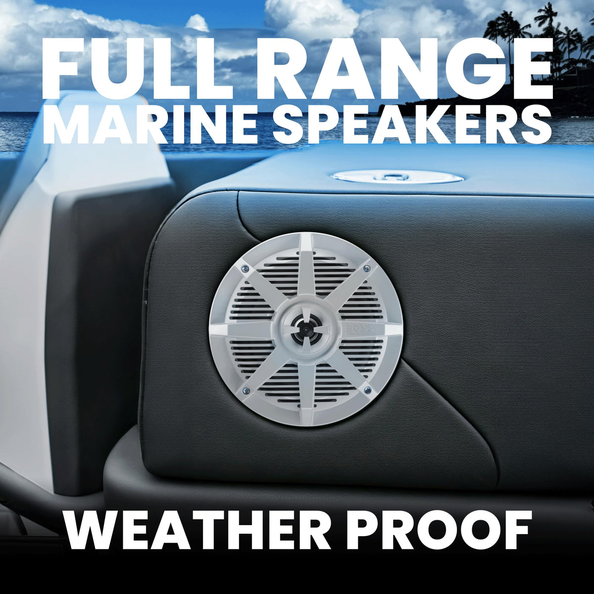 BOSS Audio Systems MR62W 6.5 Inch 2 Way Full Range 200 W Boat Speaker Pair