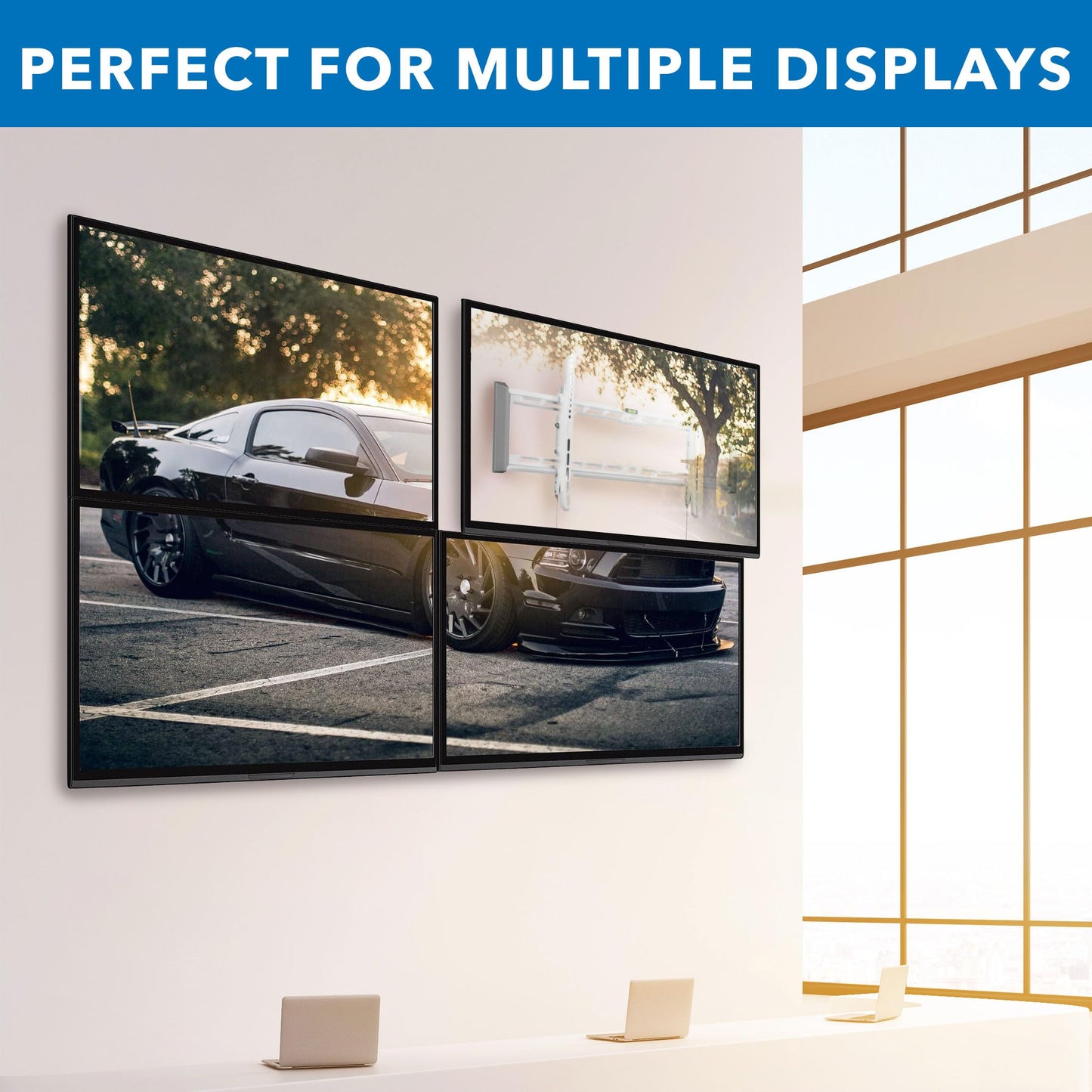 Mount-It! Tilting TV Wall Mount for 43"-90" TVs, Ultra Slim Heavy-Duty TV Mount with Low Profile 1.9", VESA 200x200 to 800x400, Supports up to 165
