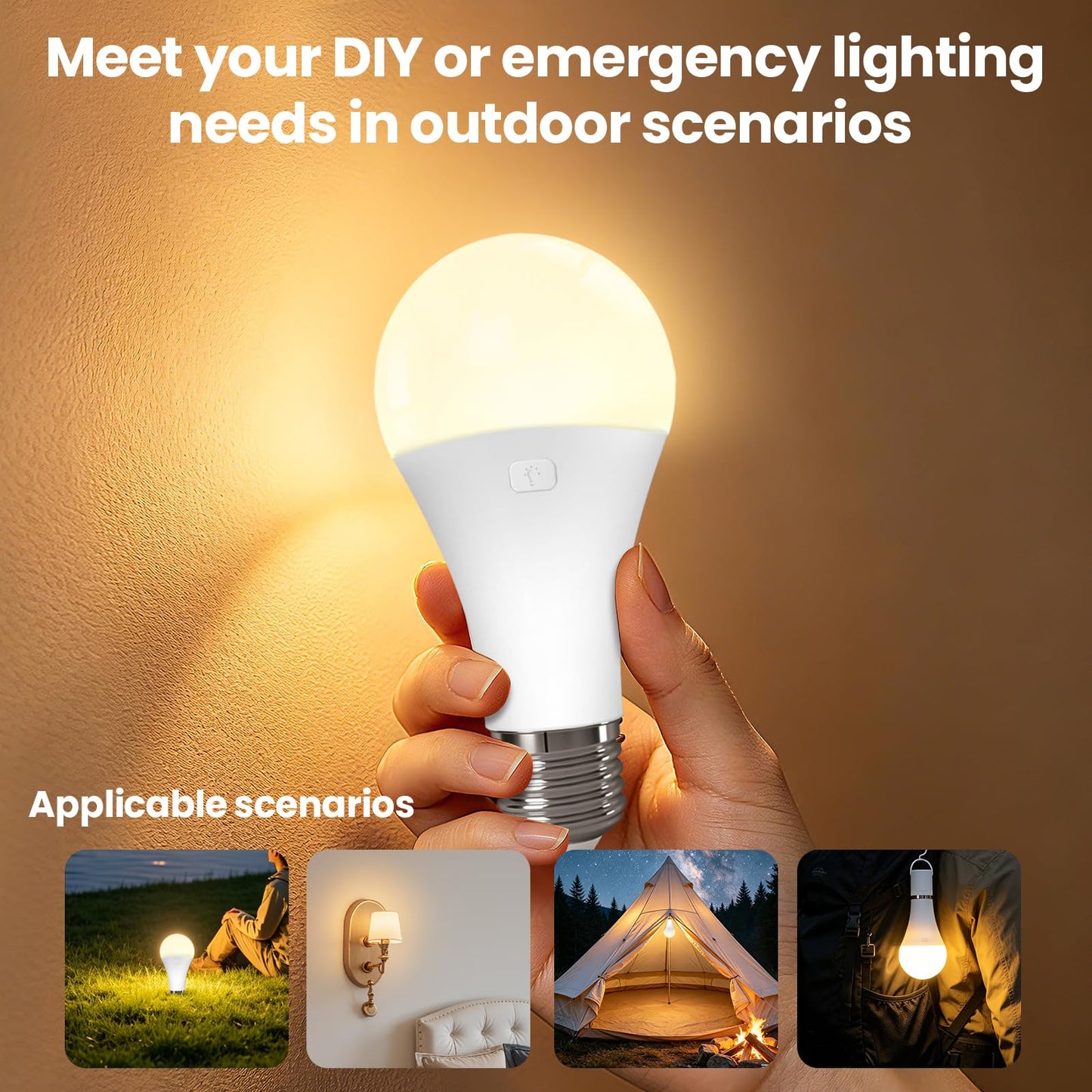 Rechargeable Light Bulbs with Remote, E26 A19 40W Equivalent LED Bulb