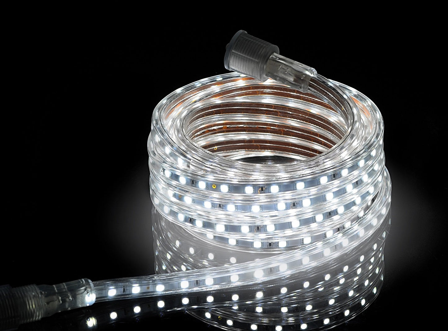 CBconcept UL Listed, 50 Feet, Super Bright 13500 Lumen, 6000K Pure White, Dimmable, 110-120V AC Flexible Flat LED Strip Rope Light, 930 Units 5050 SMD