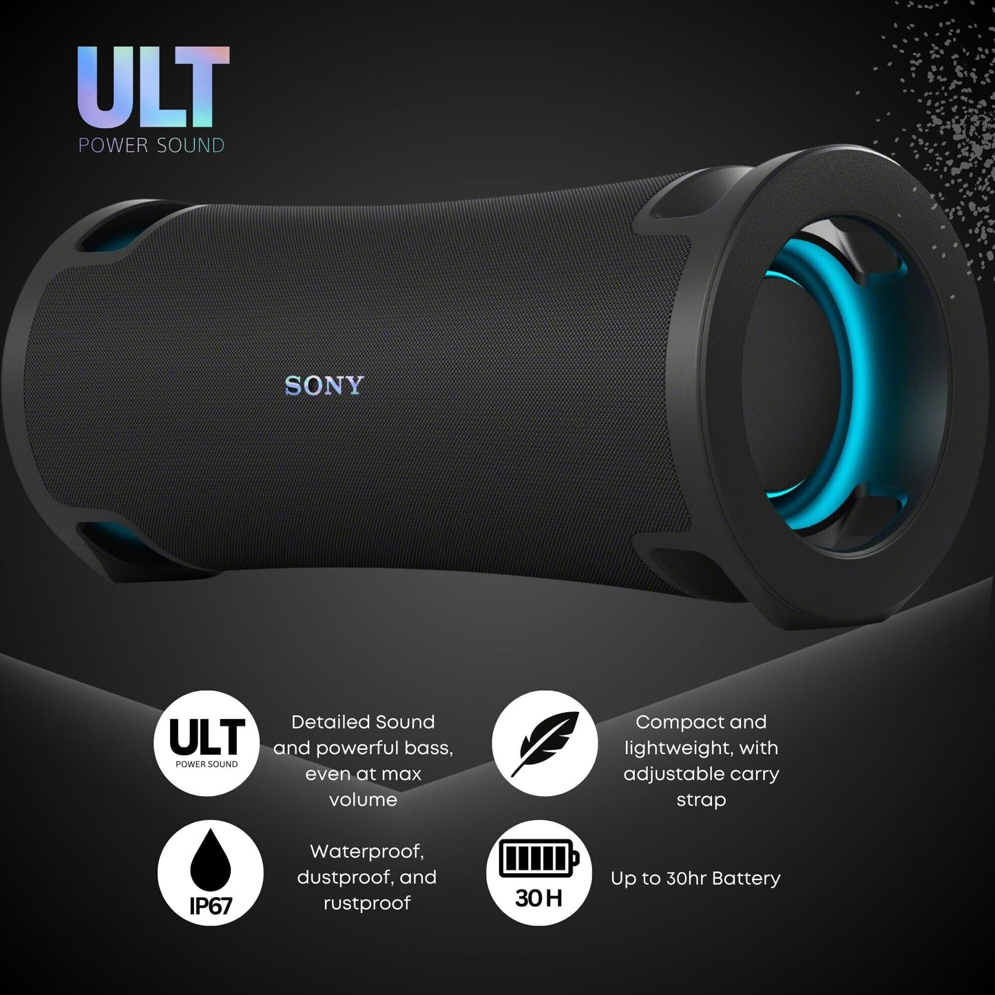 Sony ULT Field 7 SRSULT70 Wireless Portable X-Balanced Speaker with Bluetooth Fast Pair, Multipoint Connection, and Expressive Lighting (Stereo Pair