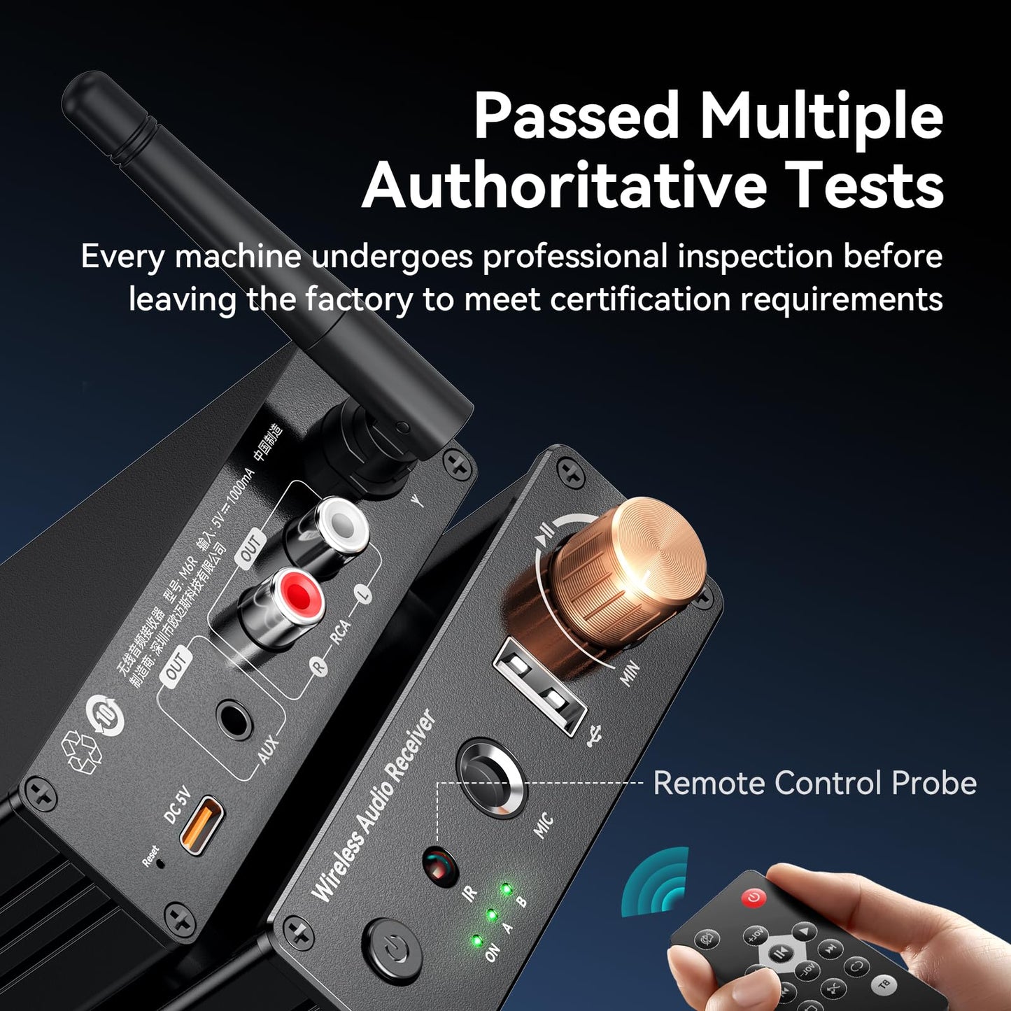 Bluetooth 6.0 Receiver, Bluetooth Audio Adapter with 3.5mm AUX RCA Cable, Wireless Audio Receive Old Stereo/Home Speakers/Wired Headphones/Home Audio