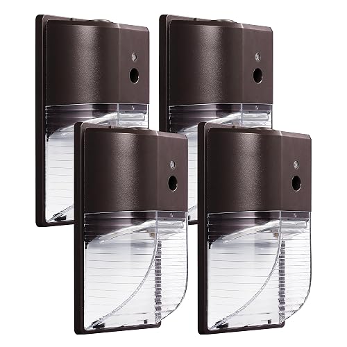 PARMIDA (4 Pack) Mini LED Wall Pack Light 26W Dusk to Dawn Photocell Sensor, 3000lm, 150W Equivalent, IP65 Waterproof, 5000K, ETL, 100-277VAC Outdoor