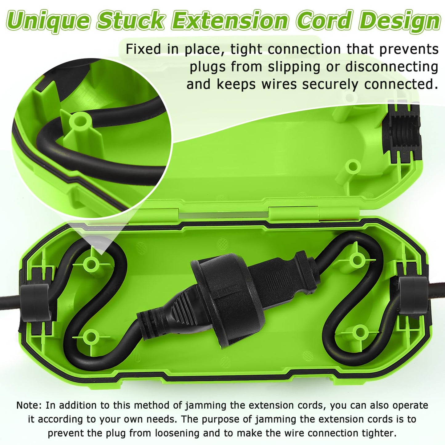 2 Pack Extension Cord Cover Waterproof,Ip54 Waterproof Box,Unique Stuck Extension Cord Design,Ideal to Protect Holiday Lights & Electrical Tool Cord