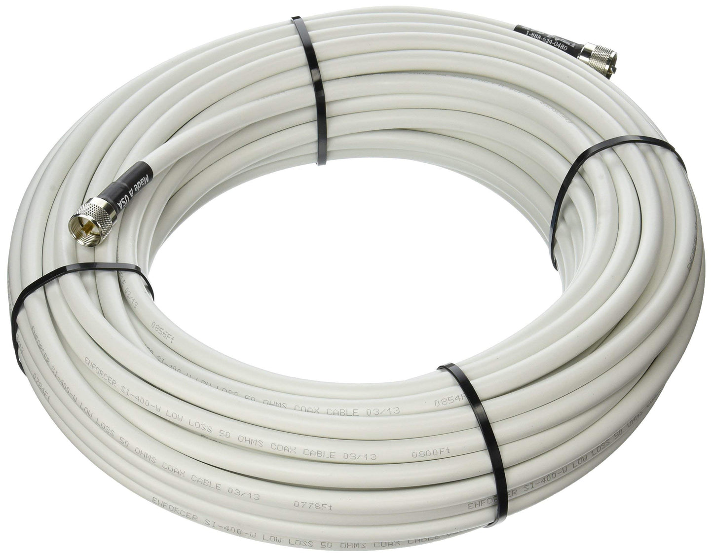 MPD Digital I MPD-400 PVC Superflex Coax Cable I PL259 UHF Male Connectors I Ultra Low Loss for Ham, VHF, RF, CB Radio I Made in the USA I White, 25