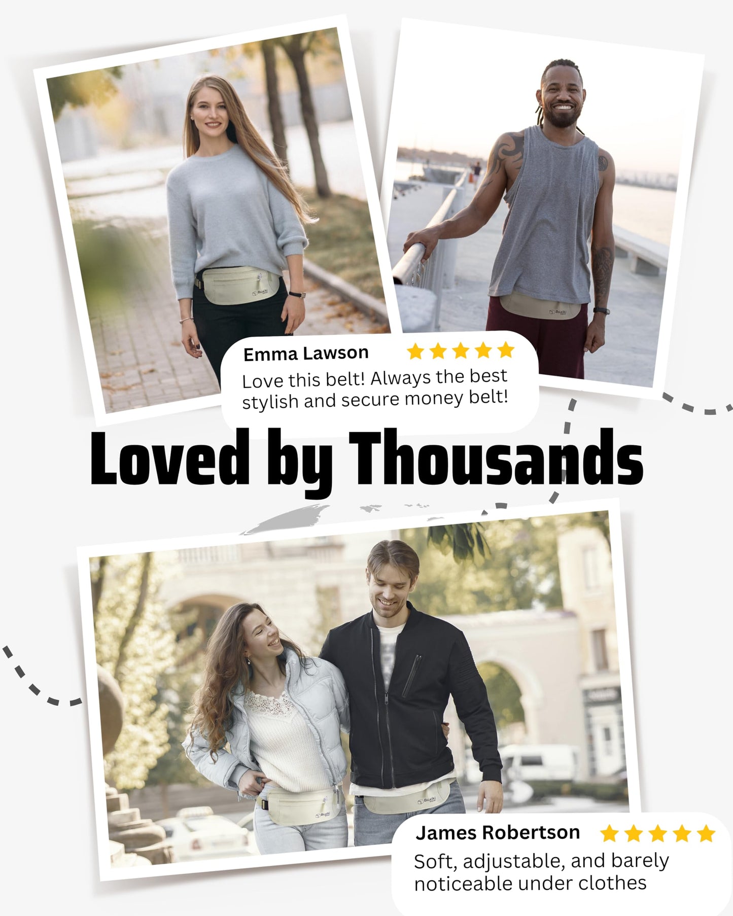 RFID Blocking Money Belt – Hidden Travel Wallet with Adjustable Strap, Lightweight & Water-Resistant Passport & Cash Holder