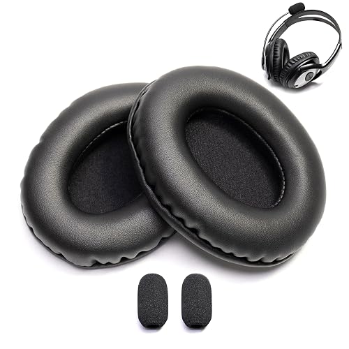 Ear Pads Foam Cushion Microphone Cover Compatible with Microsoft LifeChat LX-3000 LX 3000 Headset Life Chat Headphone (Pu Leather Ear Pads+Microphone