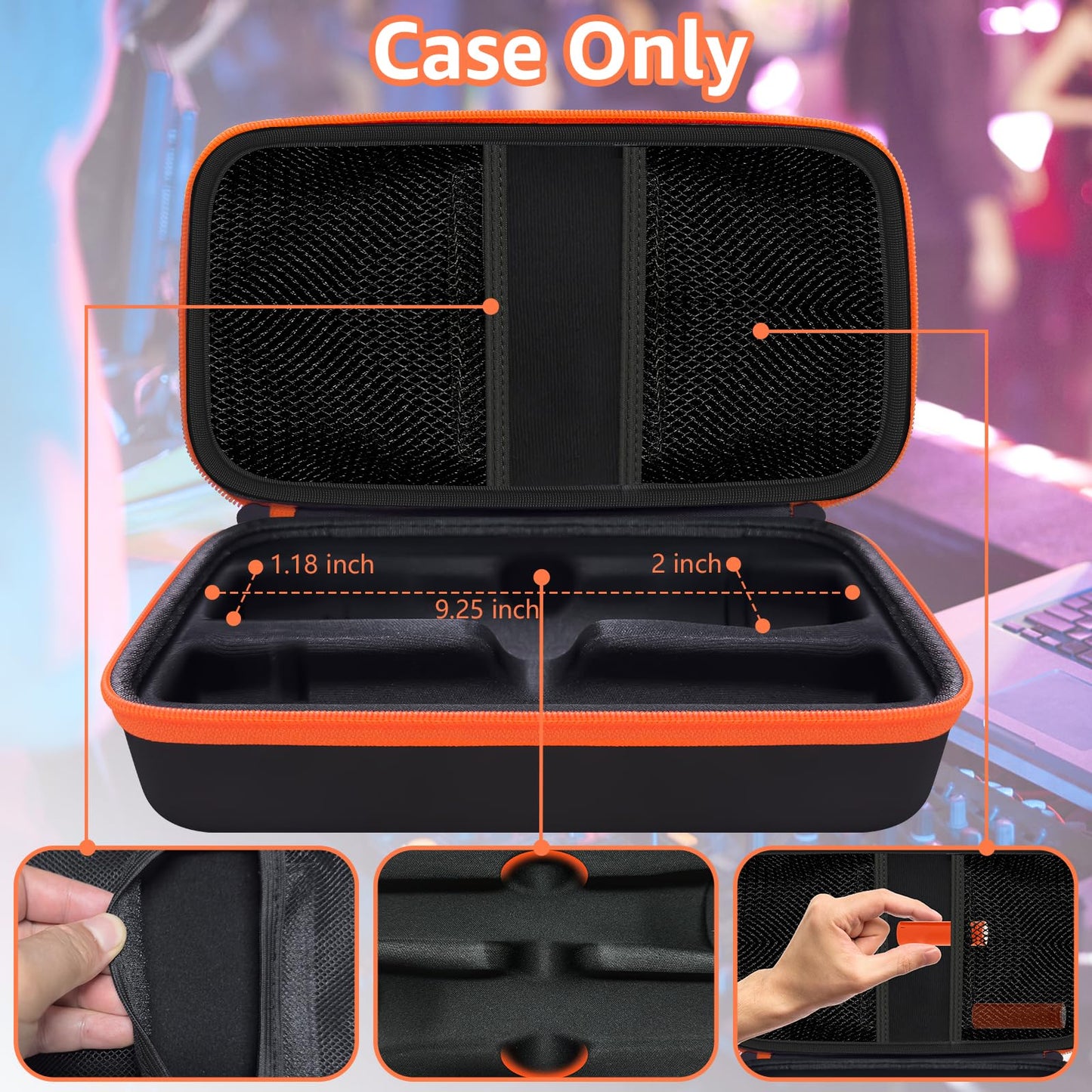 JOSMAX Wireless Microphone Case Compatible with JBL Wireless Two Microphone System, Portable Handheld Dual Mic Travel Storage Bag for Singing or